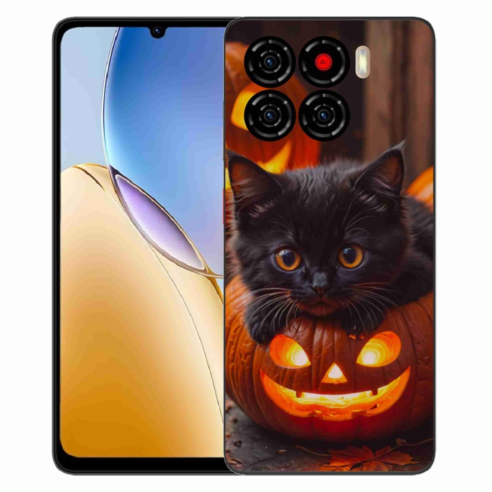 Gélový kryt mmCase na ZTE Blade A56 - mačiatko a tekvica