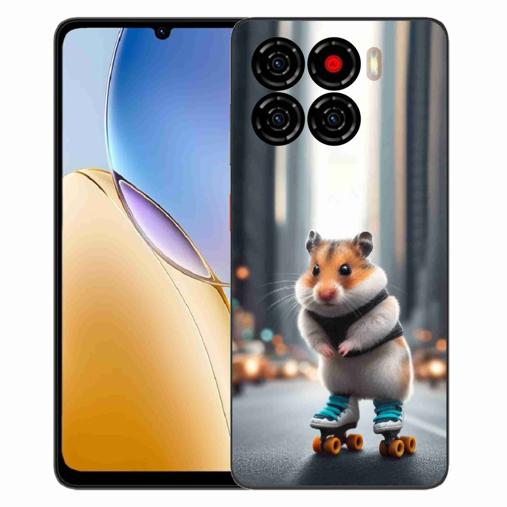 Gélový kryt mmCase na ZTE Blade A56 - škrečok na korčuliach