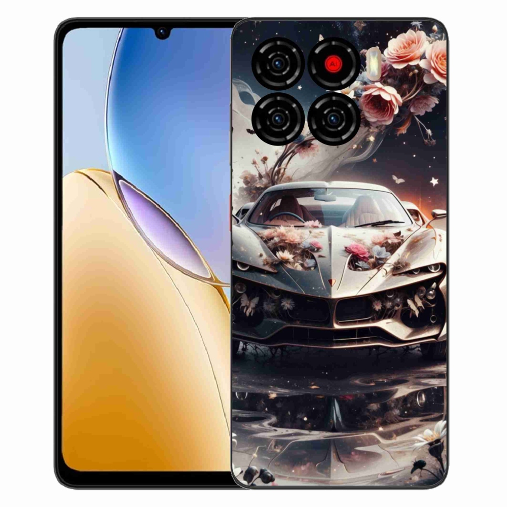 Gélový kryt mmCase na ZTE Blade A56 - kvetinový športový automobil
