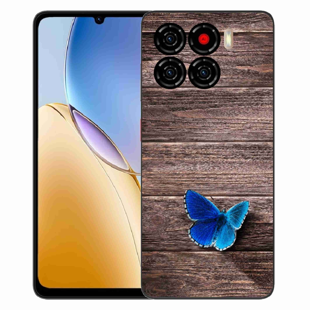 Gélový kryt mmCase na ZTE Blade A56 - modrý motýľ 1