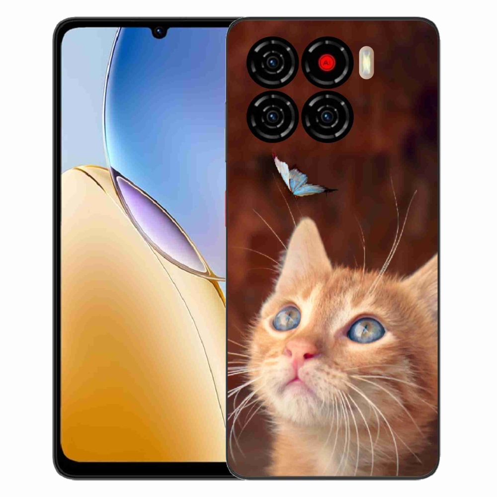Gélový kryt mmCase na ZTE Blade A56 - motýľ a mačiatko