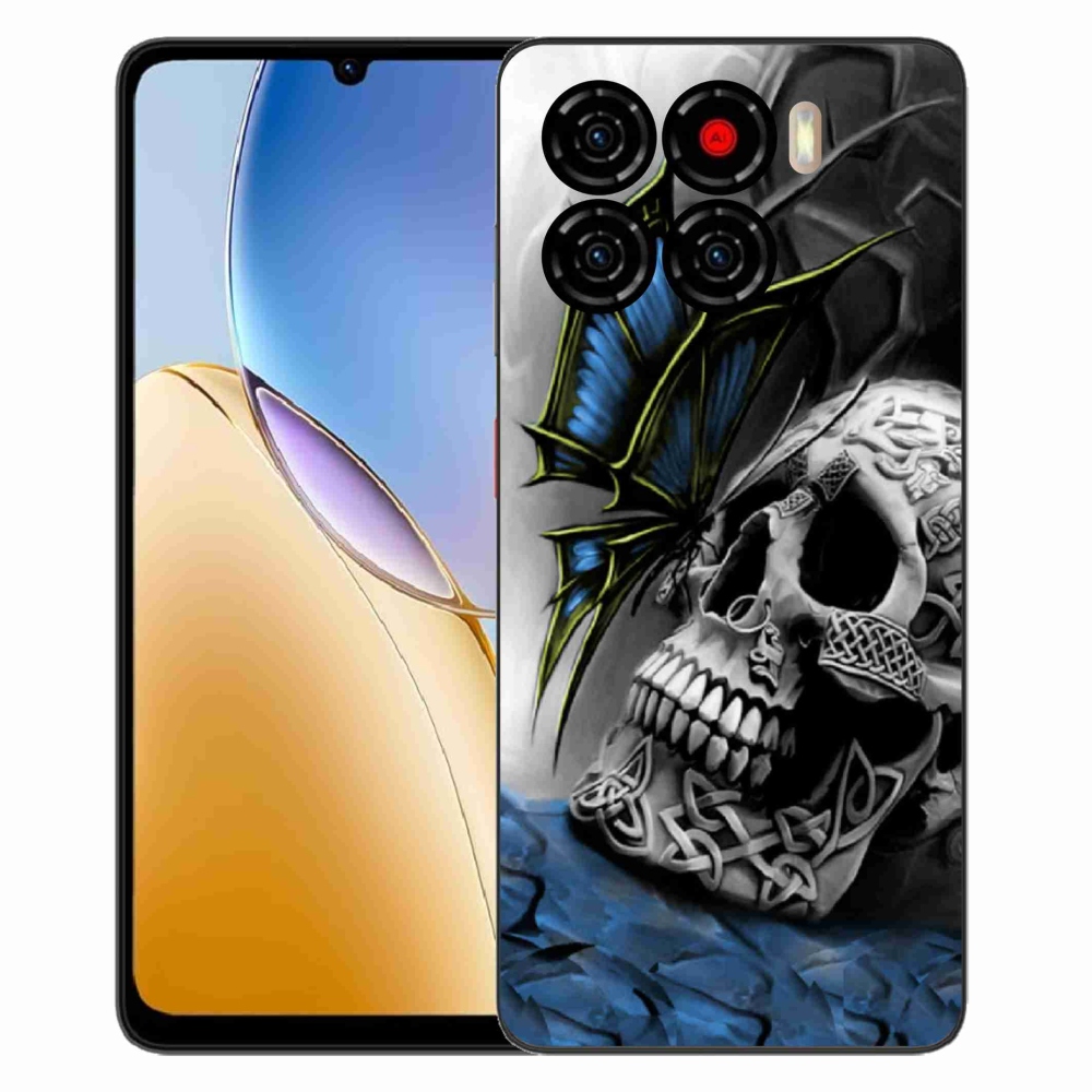 Gélový kryt mmCase na ZTE Blade A56 - motýľ a lebka