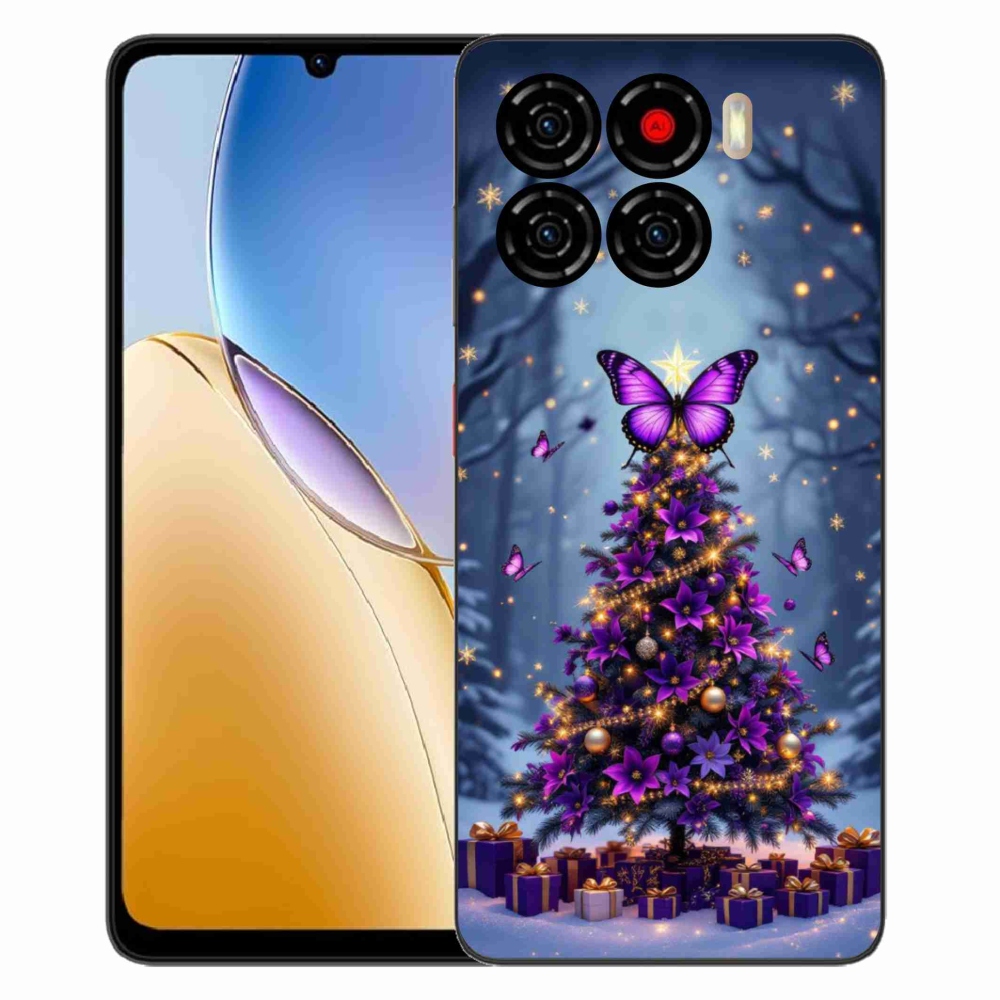 Gélový kryt mmCase na ZTE Blade A56 - motýlí vianočný stromček