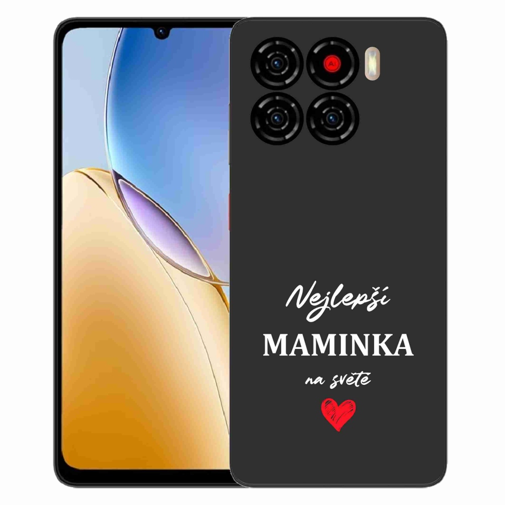 Gélový kryt mmCase na ZTE Blade A56 - najlepšia mamička 1 čierne pozadie
