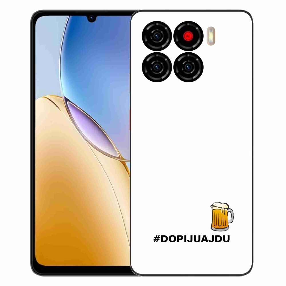 Gélový kryt mmCase na ZTE Blade A56 - pivný motív 1 biele pozadie