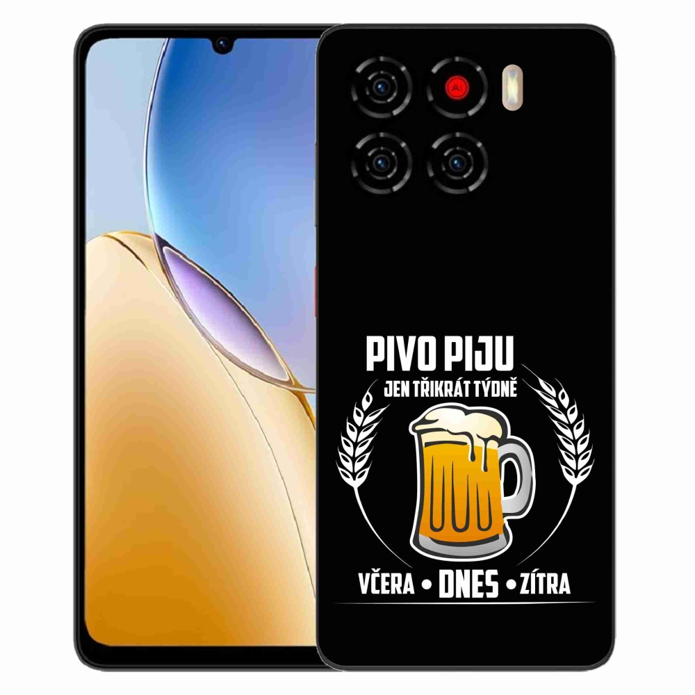 Gélový kryt mmCase na ZTE Blade A56 - pivný motív čierne pozadie