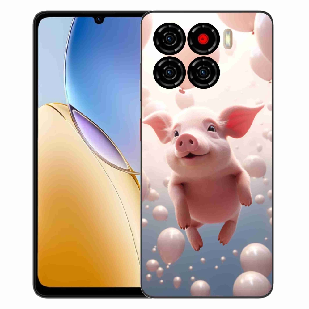 Gélový kryt mmCase na ZTE Blade A56 - prasiatko s balónikmi