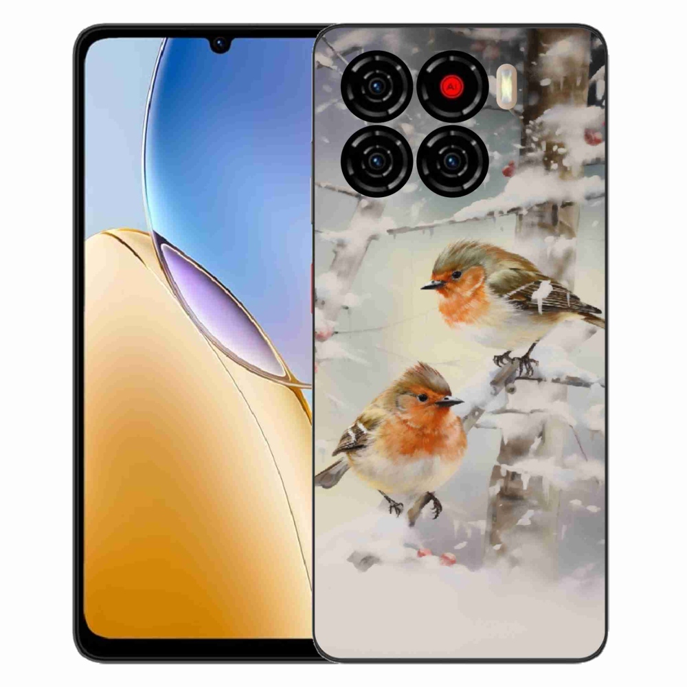 Gélový kryt mmCase na ZTE Blade A56 - vtáčiky v zime