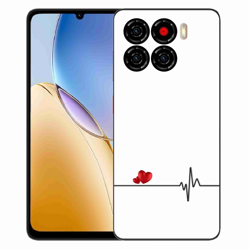Gélový kryt mmCase na ZTE Blade A56 - srdce a tep biele pozadie