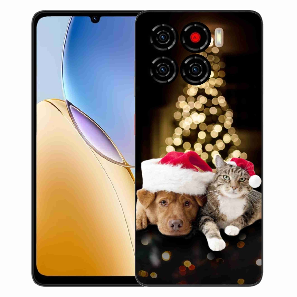 Gélový kryt mmCase na ZTE Blade A56 - vianočný pes a mačka