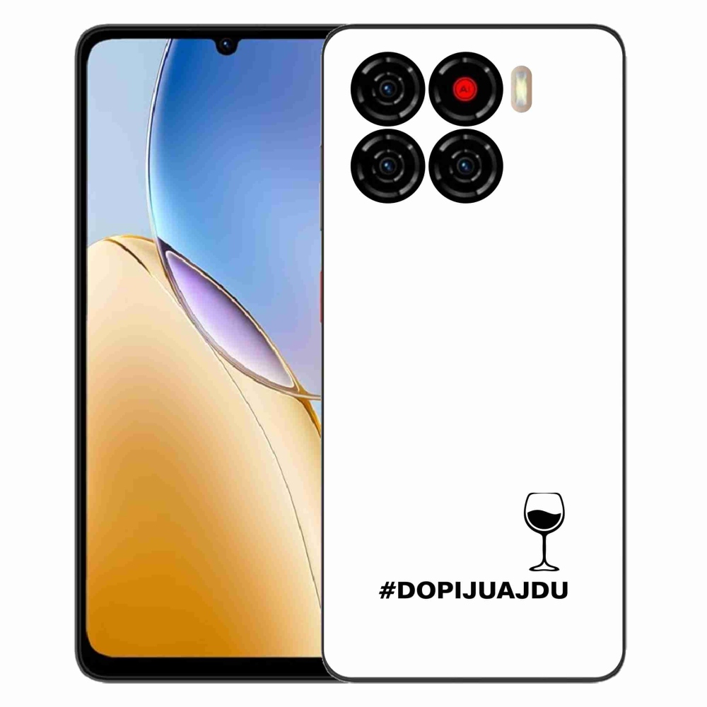 Gélový kryt mmCase na ZTE Blade A56 - vínny motív biele pozadie
