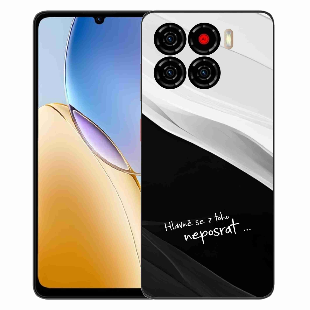 Gélový kryt mmCase na ZTE Blade A56 - vtipný text 13 čiernobiele pozadie