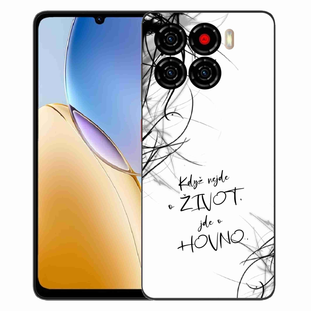 Gélový kryt mmCase na ZTE Blade A56 - vtipný text 16 biele pozadie
