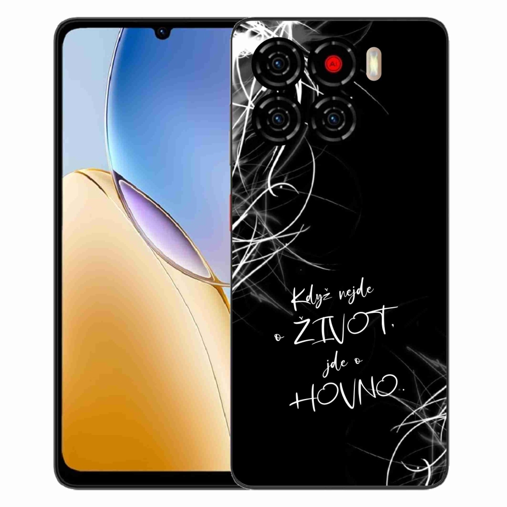 Gélový kryt mmCase na ZTE Blade A56 - vtipný text 16 čierne pozadie