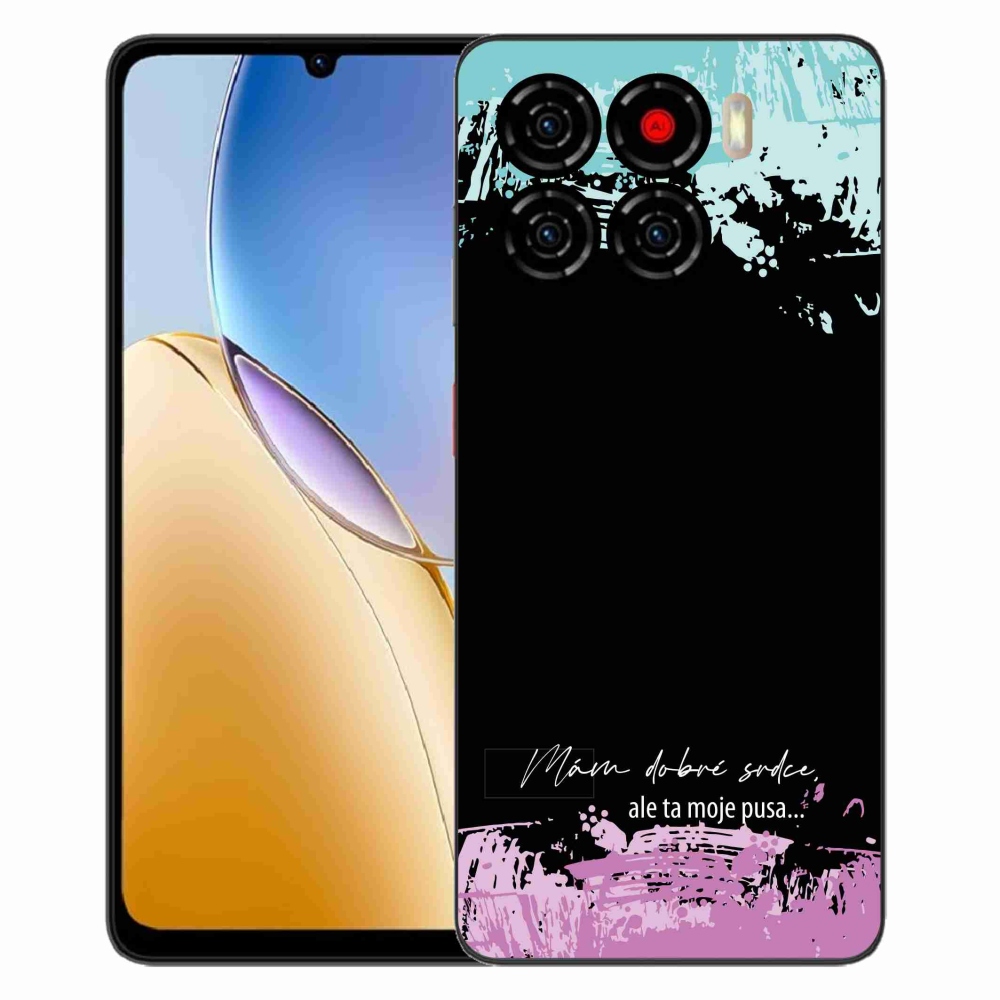 Gélový kryt mmCase na ZTE Blade A56 - vtipný text 3 čierne pozadie
