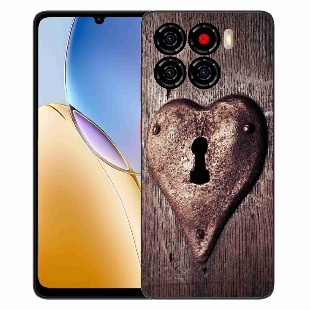 Gélový kryt mmCase na ZTE Blade A56 - zámok v tvare srdca