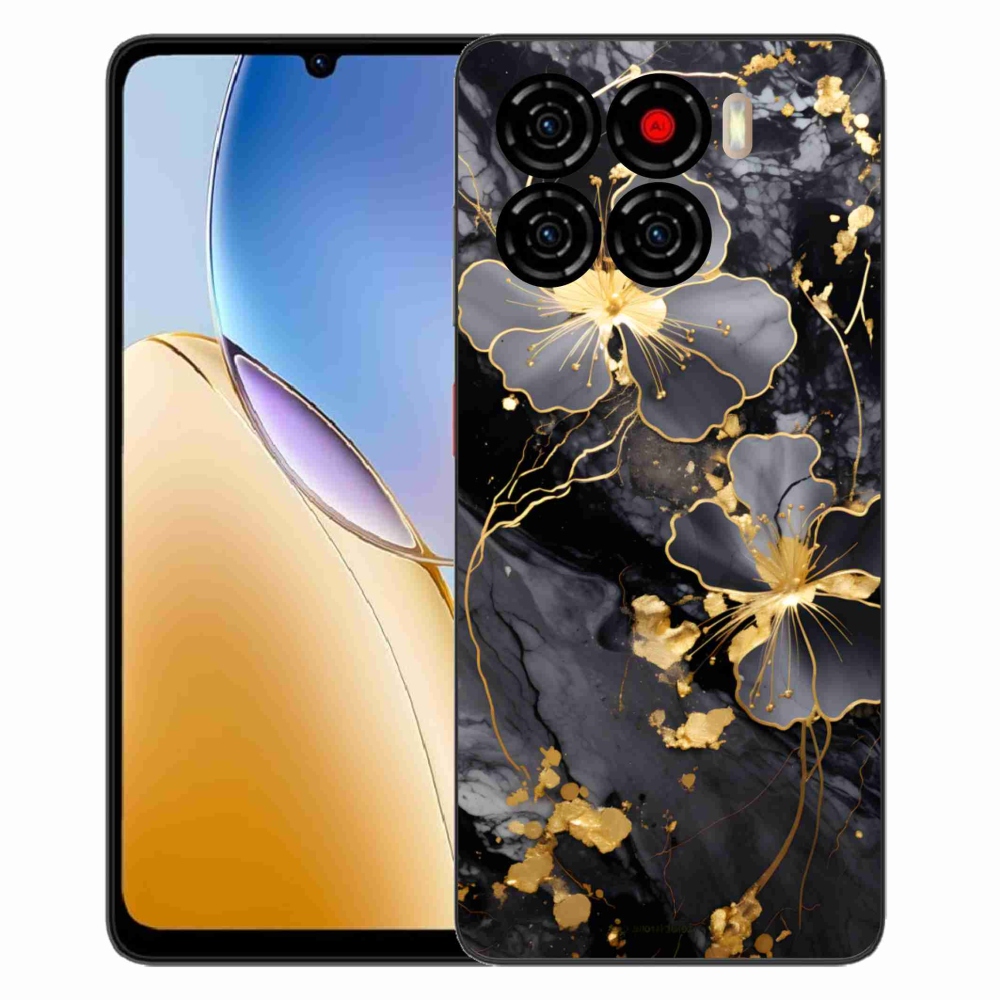 Gélový kryt mmCase na ZTE Blade A56 - zlaté kvety
