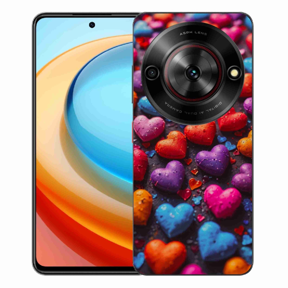 Gélový kryt mmCase na ZTE Blade A75 - farebné srdcia