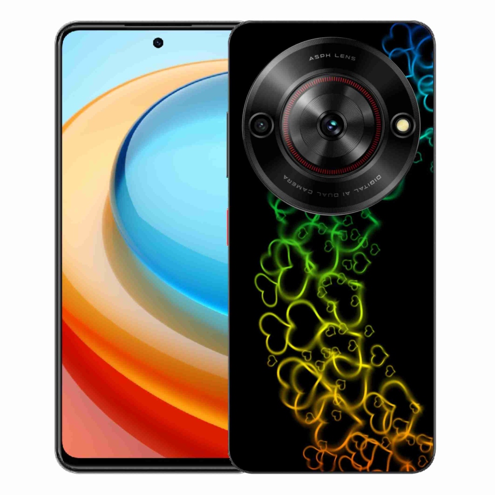 Gélový kryt mmCase na ZTE Blade A75 - farebné srdiečka
