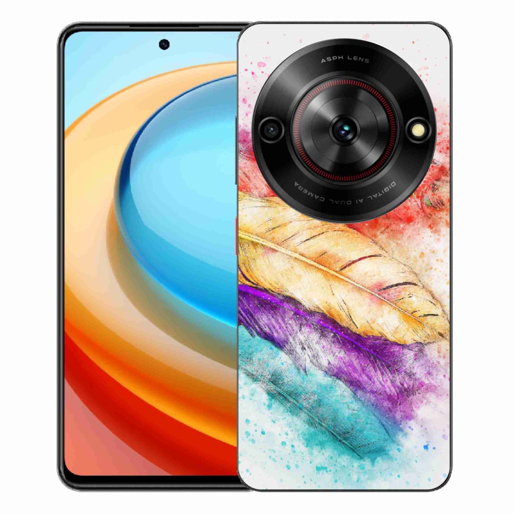 Gélový kryt mmCase na ZTE Blade A75 - farebné perie
