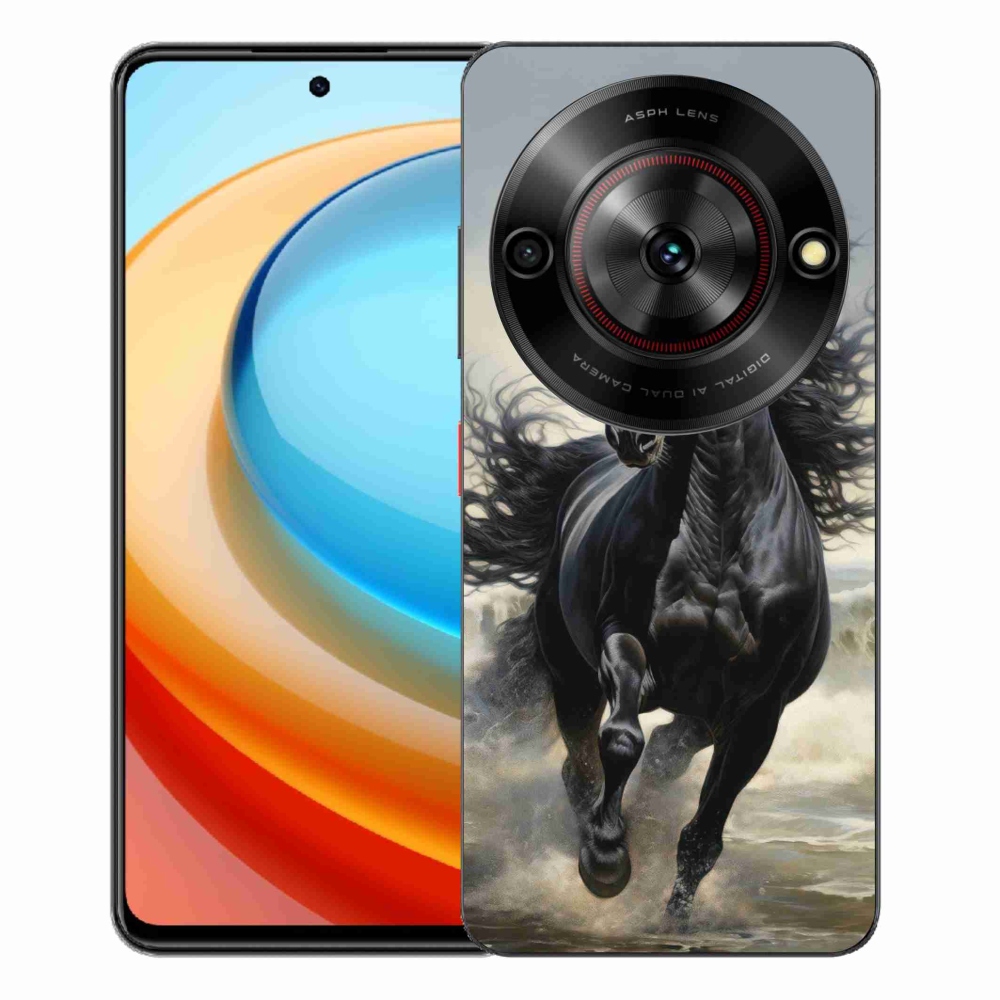 Gélový kryt mmCase na ZTE Blade A75 - bežiaci čierny kôň
