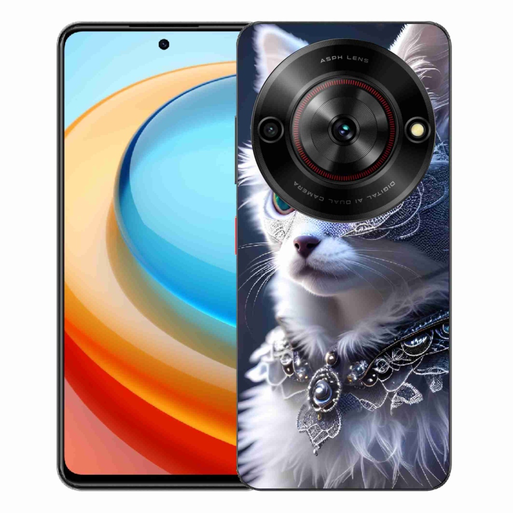 Gélový kryt mmCase na ZTE Blade A75 - biela mačka