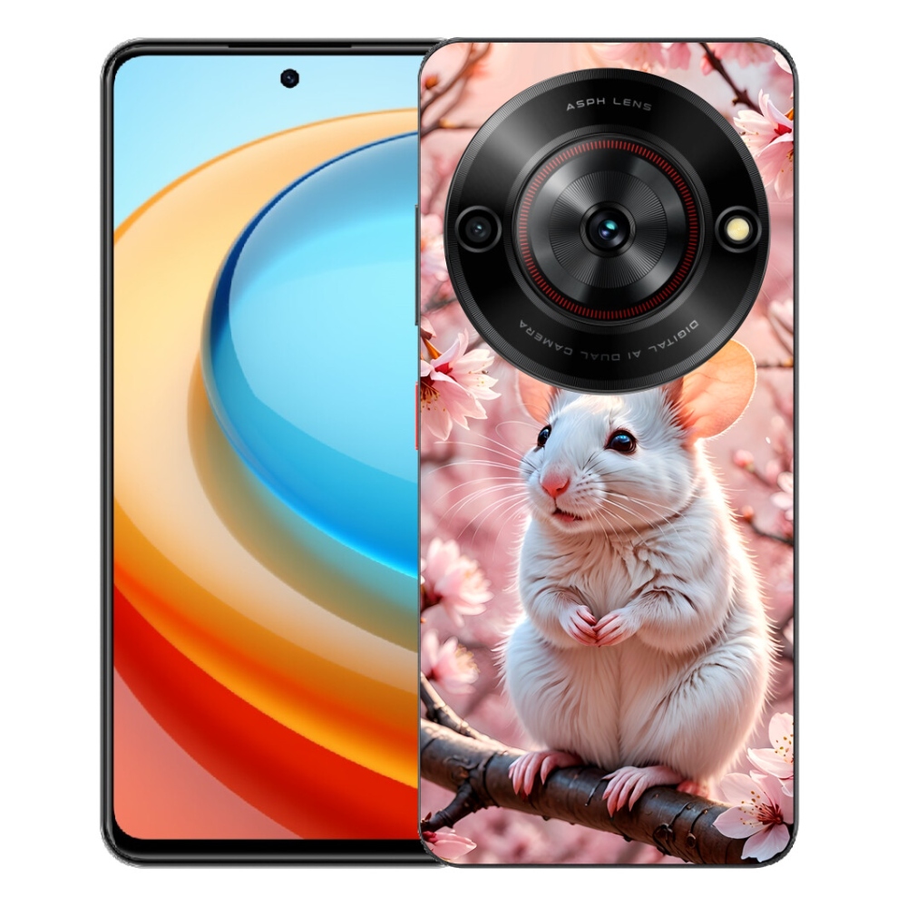 Gélový kryt mmCase na ZTE Blade A75 - biela myš na vetve