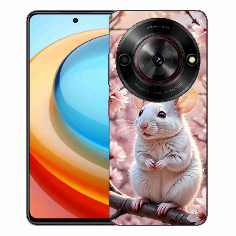 Gélový kryt mmCase na ZTE Blade A75 - biela myš na vetve
