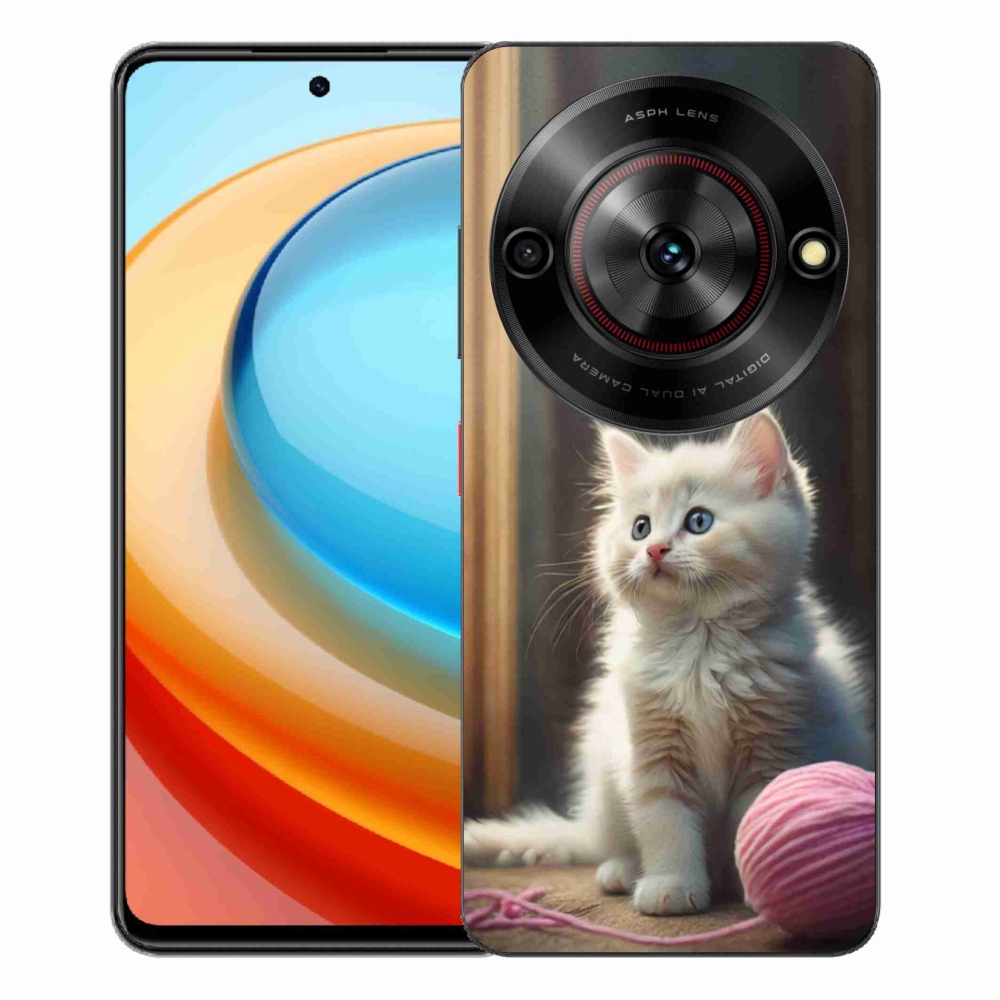 Gélový kryt mmCase na ZTE Blade A75 - biele mačiatko 2
