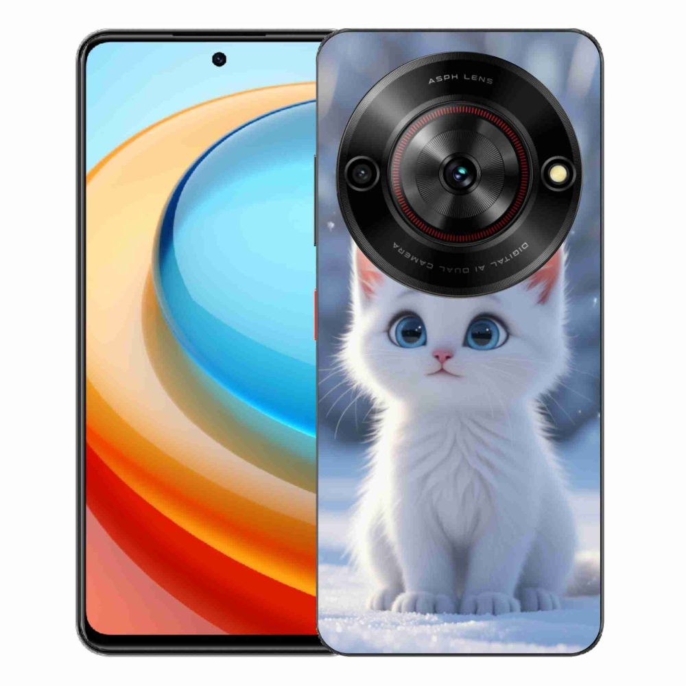 Gélový kryt mmCase na ZTE Blade A75 - biele mačiatko 3