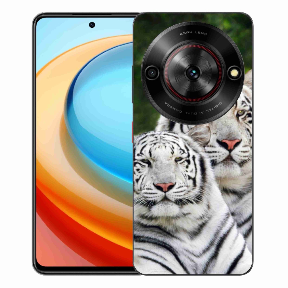 Gélový kryt mmCase na ZTE Blade A75 - bieli tigre