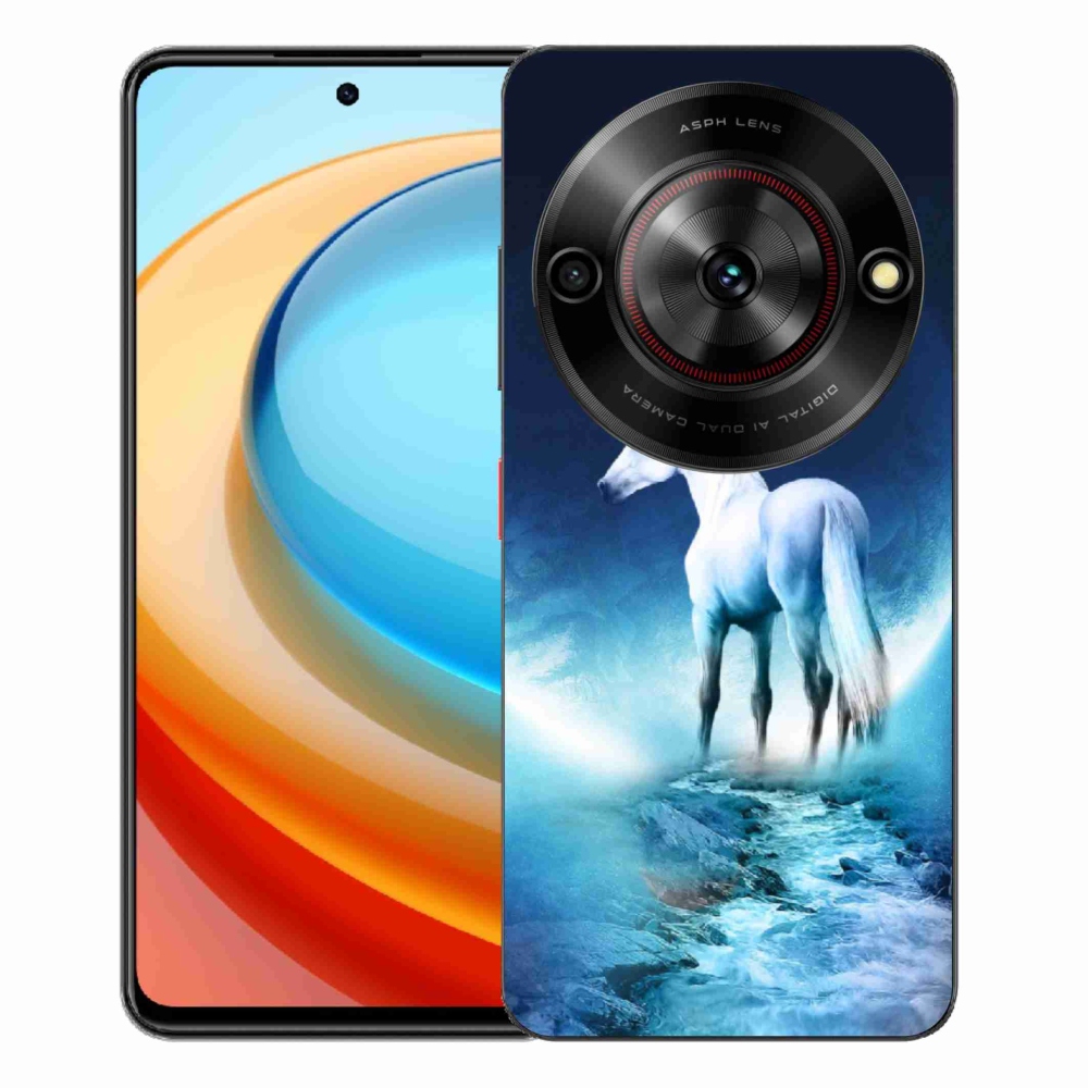 Gélový kryt mmCase na ZTE Blade A75 - biely jednorožec
