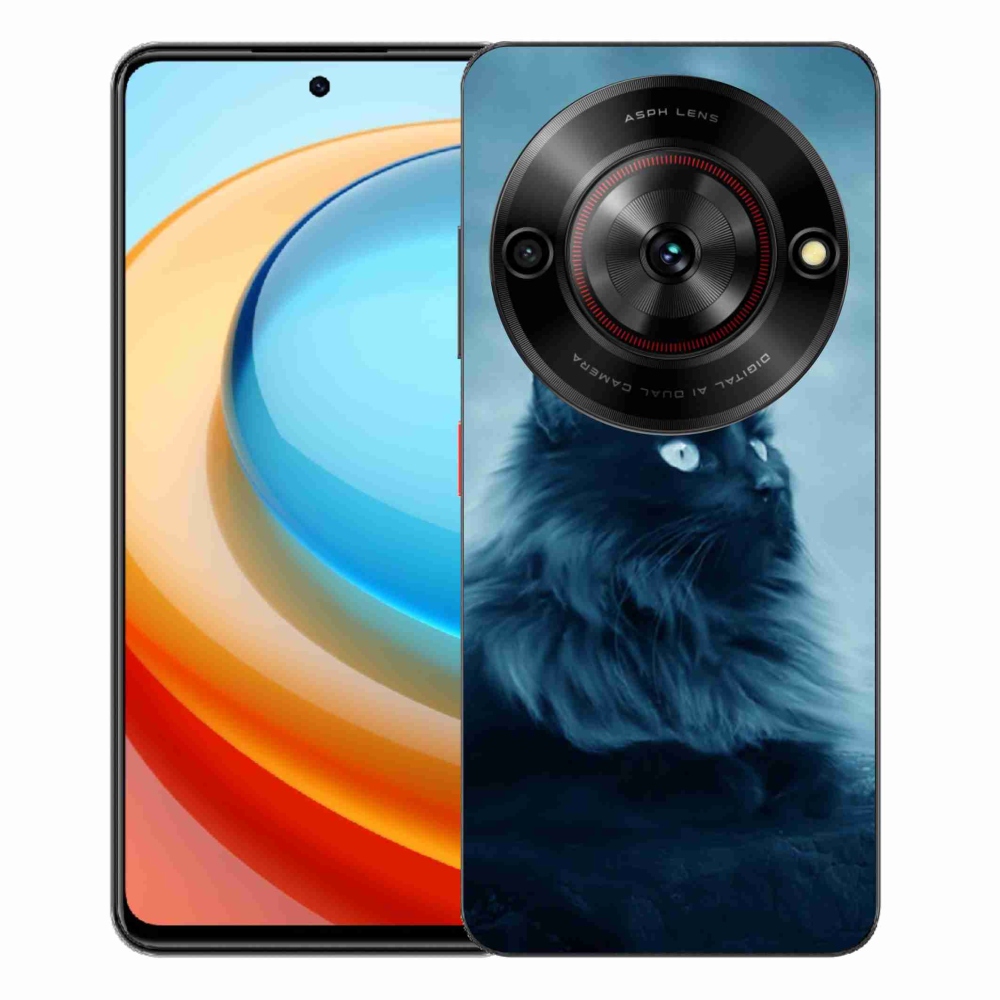 Gélový kryt mmCase na ZTE Blade A75 - čierna mačka 1