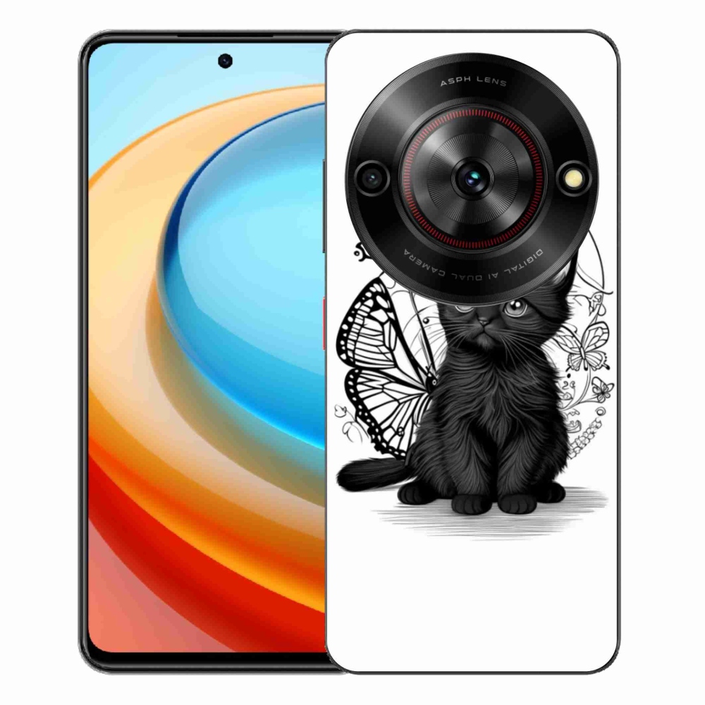 Gélový kryt mmCase na ZTE Blade A75 - čierne mačiatko