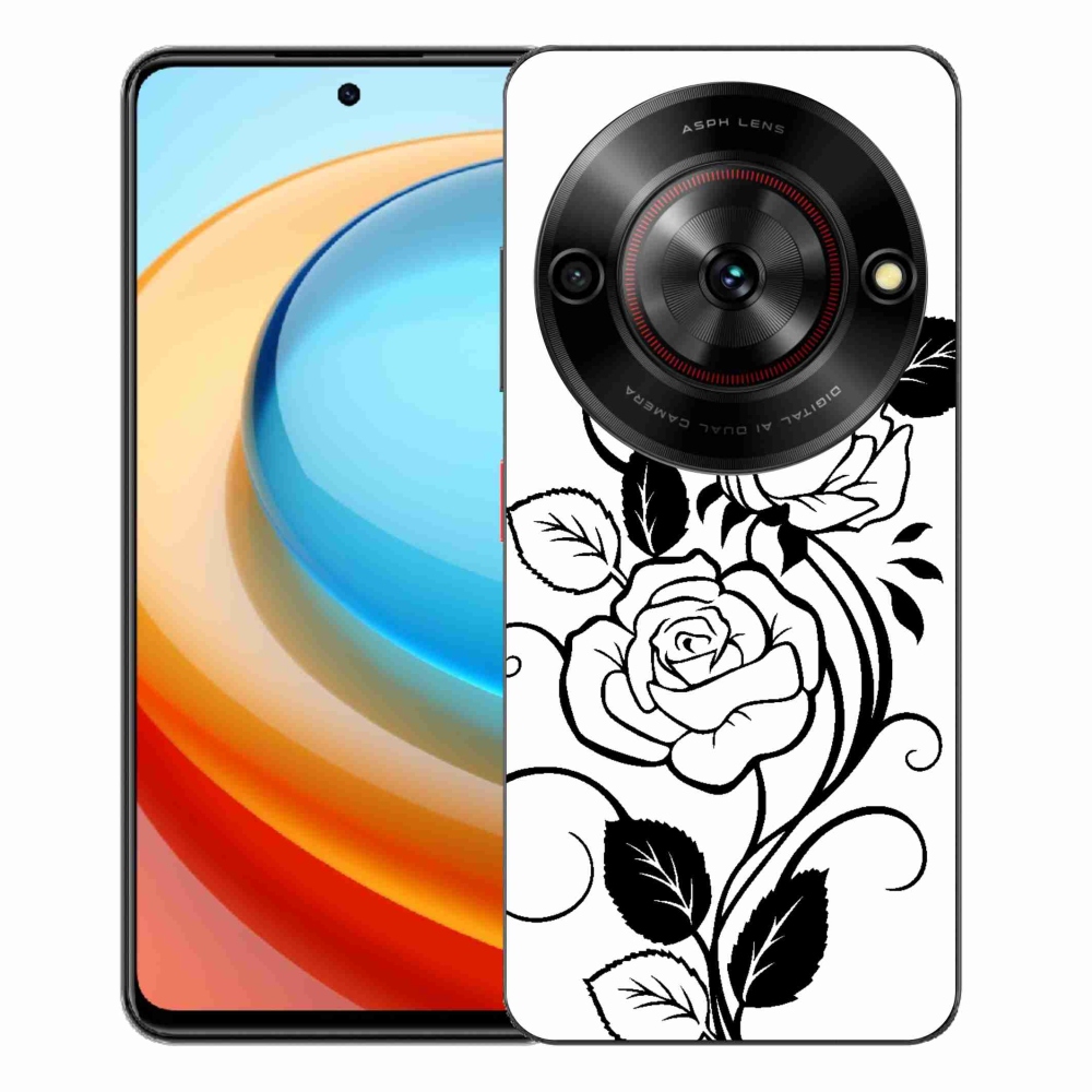 Gélový kryt mmCase na ZTE Blade A75 - čiernobiela ruža