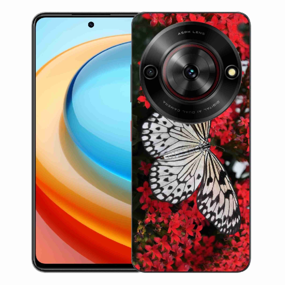 Gélový kryt mmCase na ZTE Blade A75 - čiernobiely motýľ 1