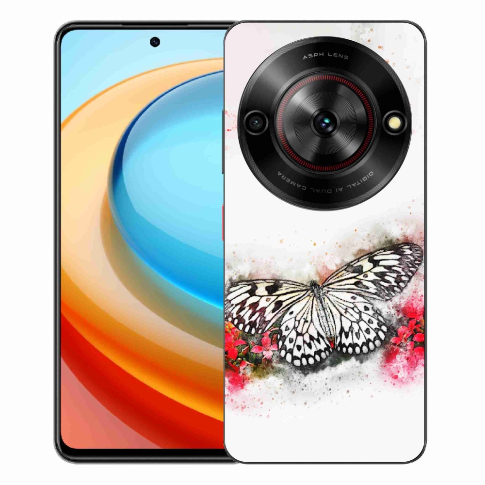 Gélový kryt mmCase na ZTE Blade A75 - čiernobiely motýľ