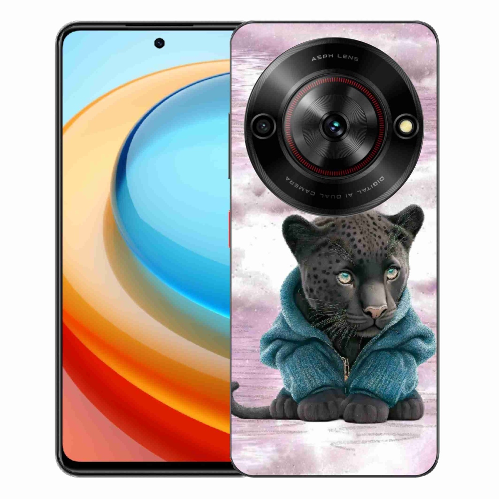 Gélový kryt mmCase na ZTE Blade A75 - čierny panter vo svetri
