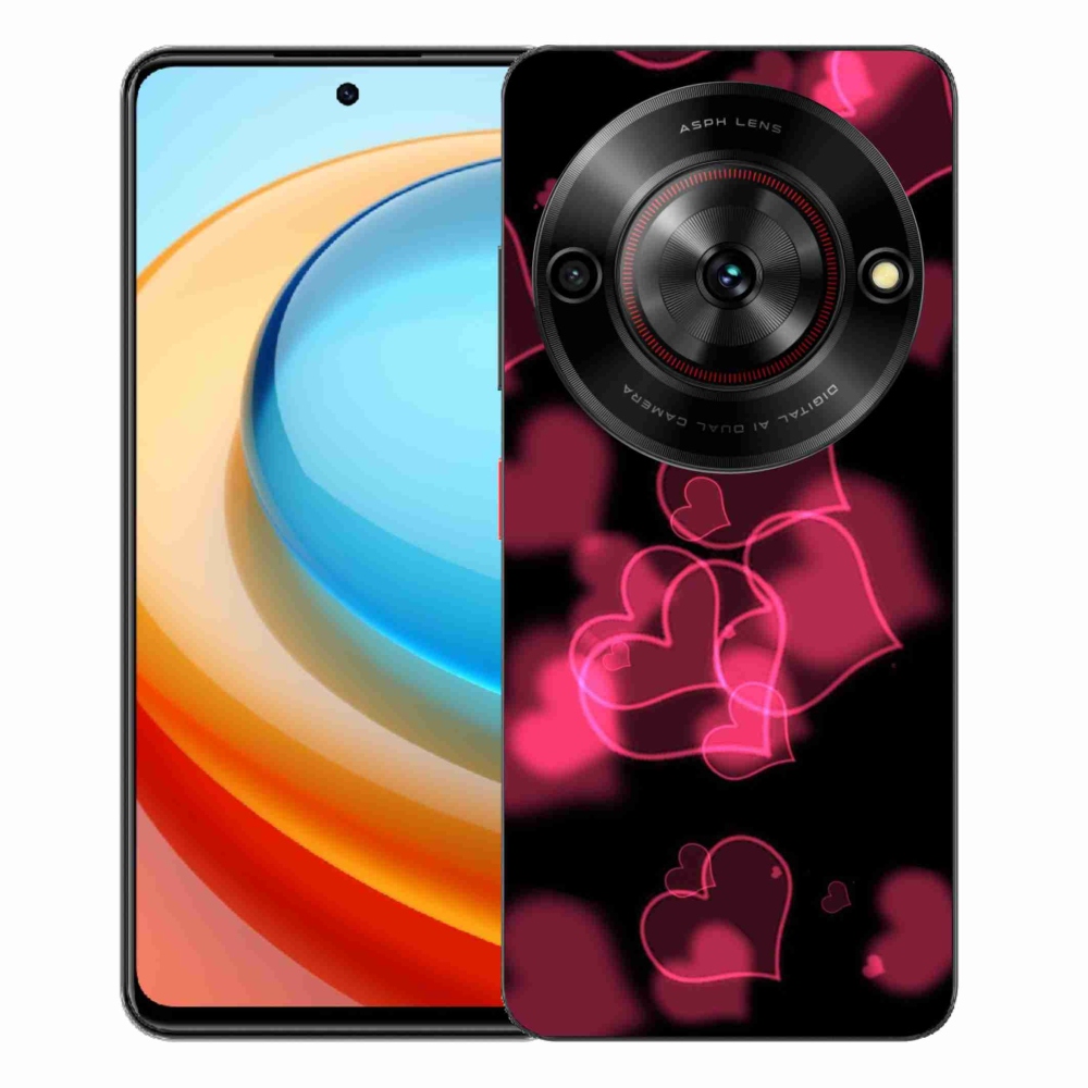 Gélový kryt mmCase na ZTE Blade A75 - červené srdiečka