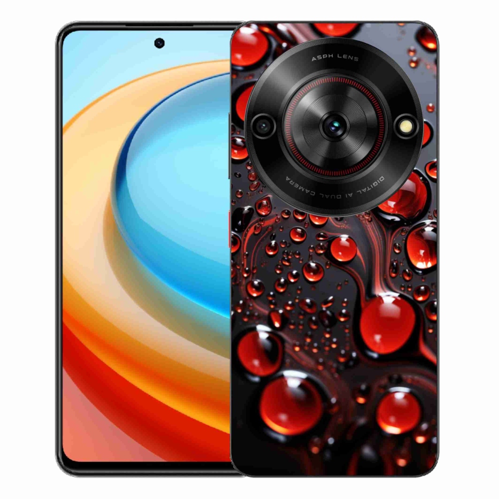 Gélový kryt mmCase na ZTE Blade A75 - červené kvapky 2