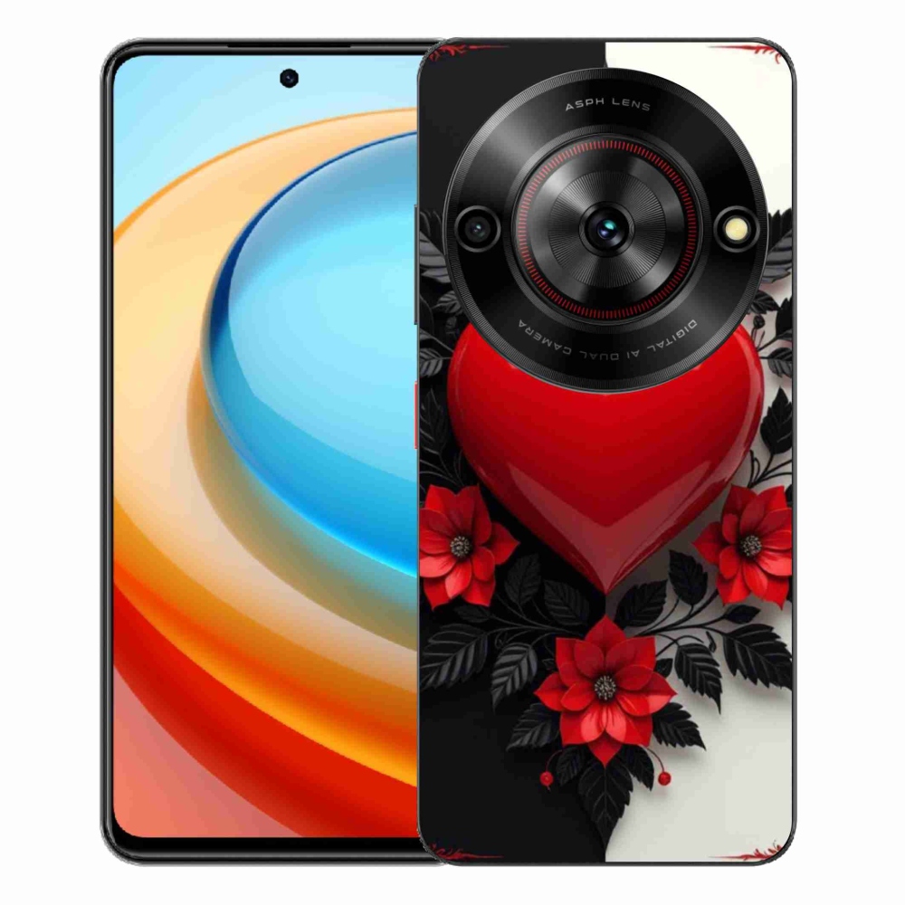 Gélový kryt mmCase na ZTE Blade A75 - červené srdce