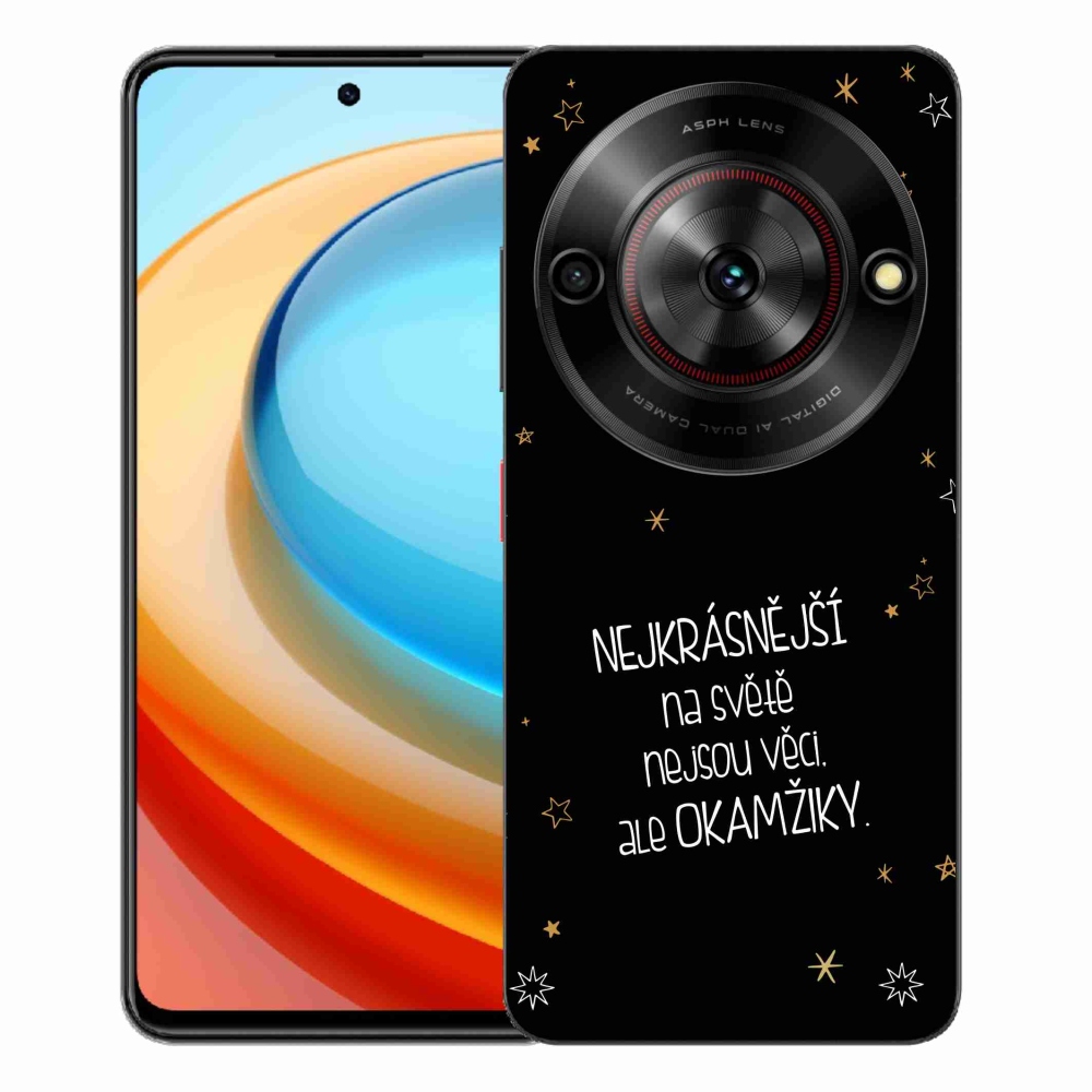 Gélový kryt mmCase na ZTE Blade A75 - citát 4 čierne pozadie