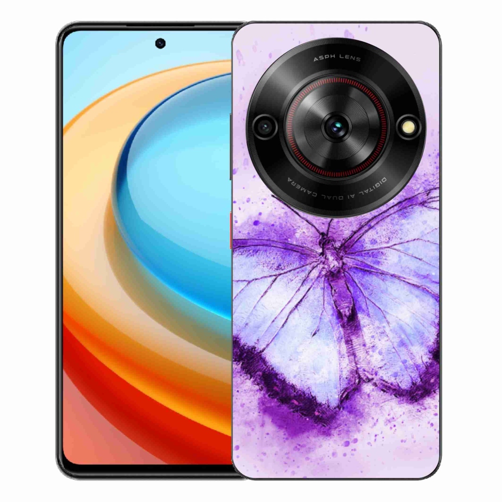 Gélový kryt mmCase na ZTE Blade A75 - fialový motýľ