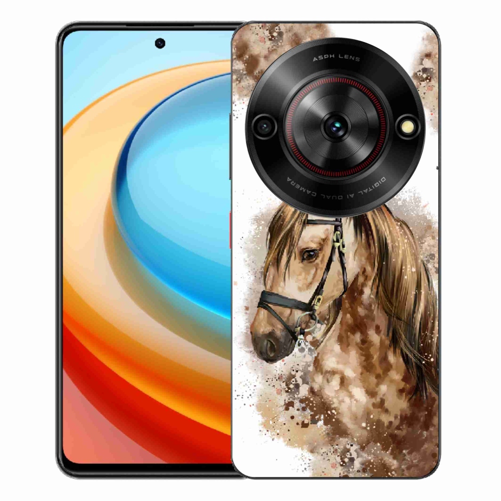 Gélový kryt mmCase na ZTE Blade A75 - hnedý kreslený kôň