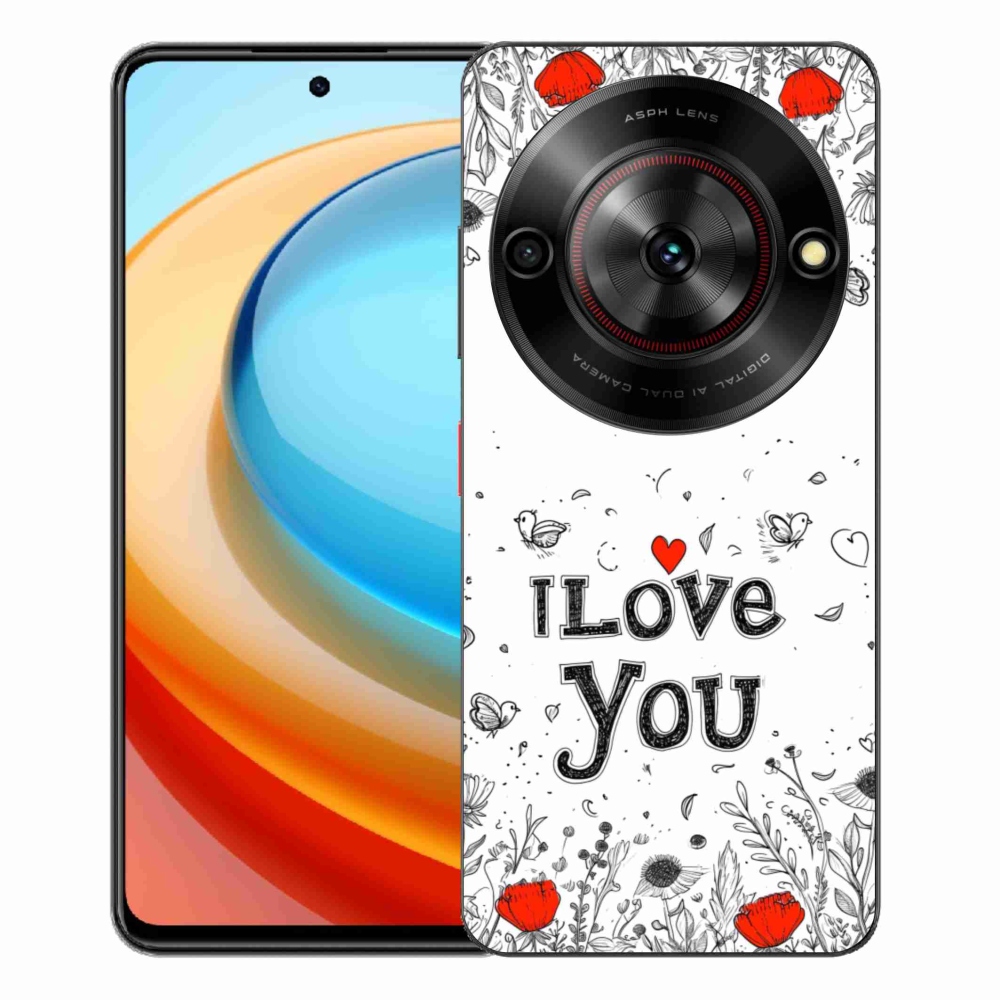 Gélový kryt mmCase na ZTE Blade A75 - I love you biele pozadie