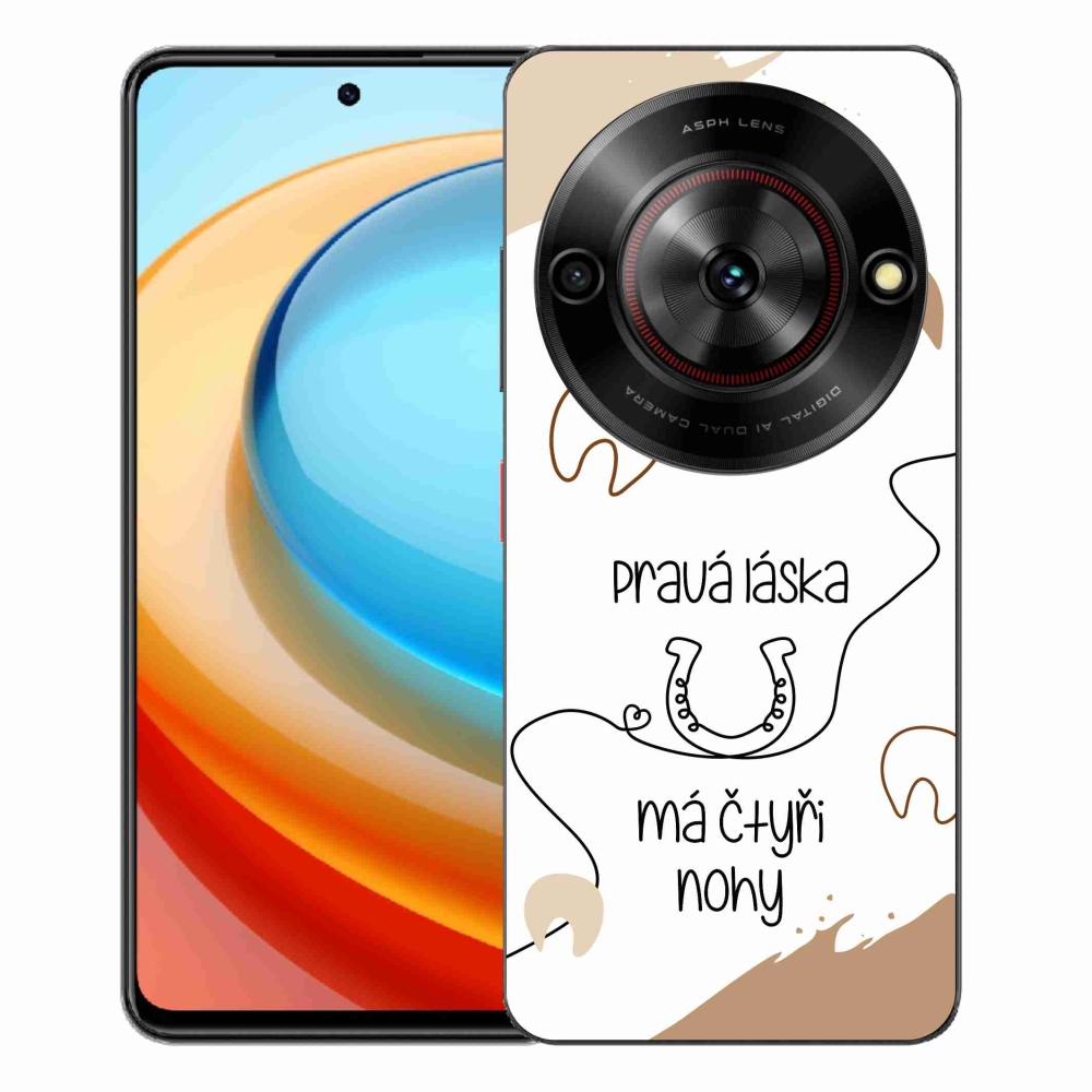 Gélový kryt mmCase na ZTE Blade A75 - konský motív biele pozadie