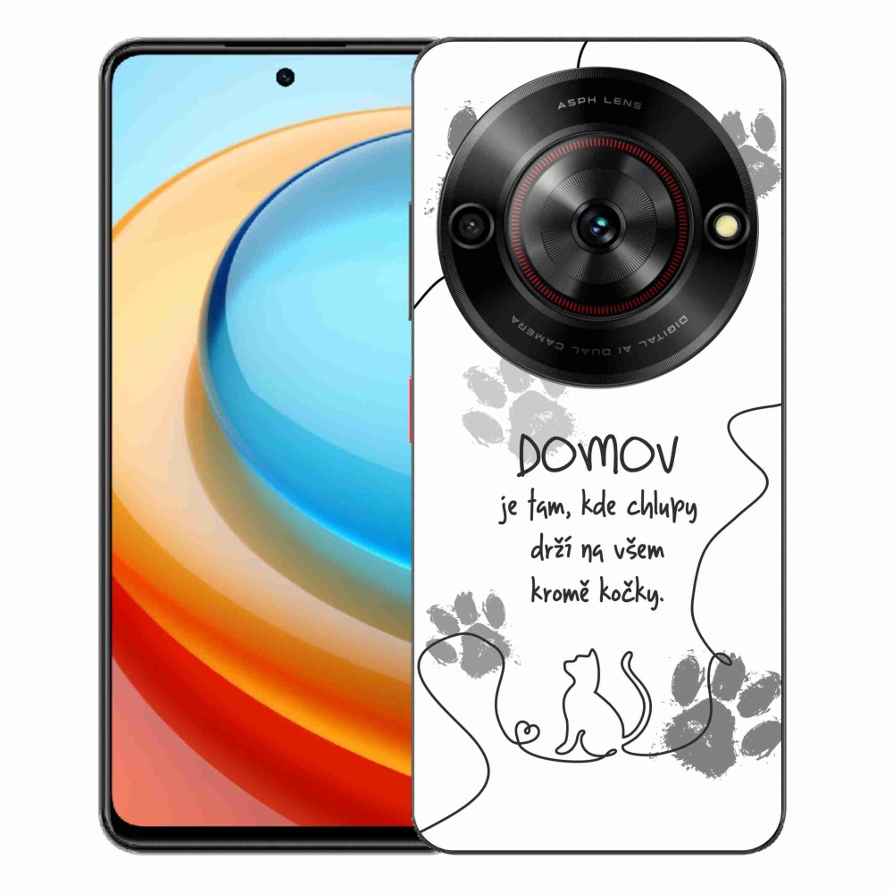 Gélový kryt mmCase na ZTE Blade A75 - mačacie motív biele pozadie