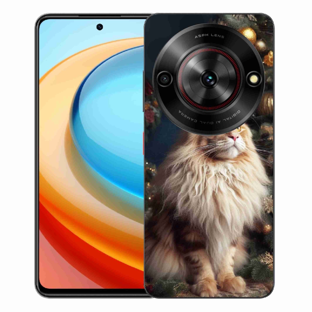 Gélový kryt mmCase na ZTE Blade A75 - mačka pri stromčeku