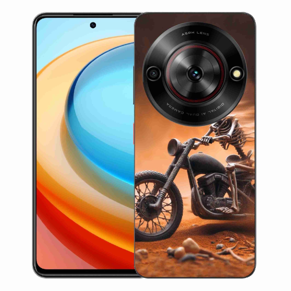 Gélový kryt mmCase na ZTE Blade A75 - kostra na motorke