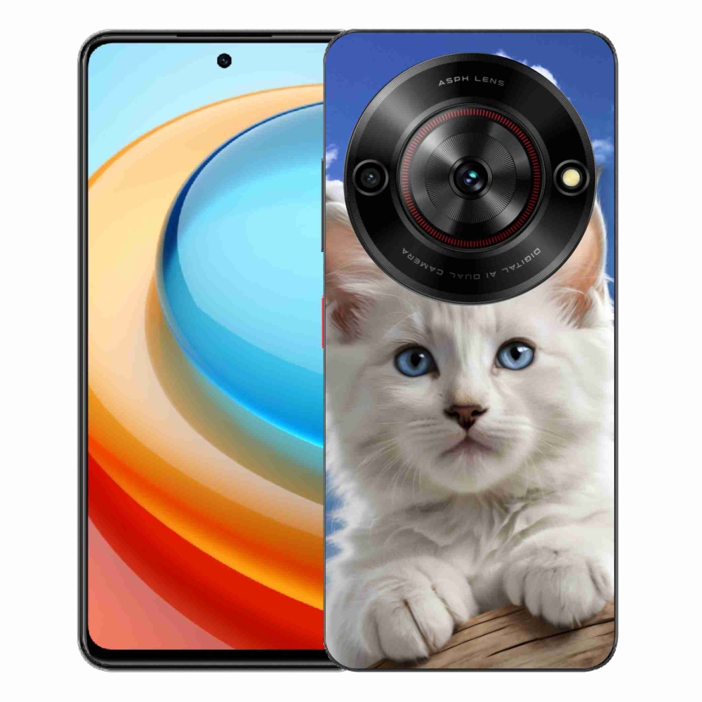 Gélový kryt mmCase na ZTE Blade A75 - mačiatko a oblaky